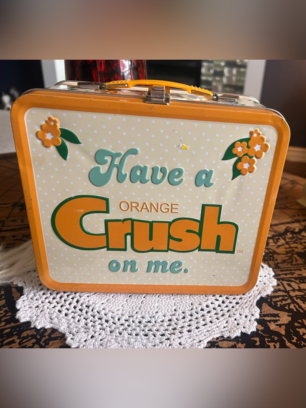 2010 Orange Crush Metal Lunch Box Tin | Retro Soda Pop Collectible
